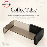 Table basse rectangulaire en verre trempé, design italien moderne et minimaliste, mobilier de salon, fabrication OEM ODM directe d'usine