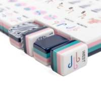 2026 Tren Terbaru Ubin Mahjong Akrilik Berlapis Warna Pink Pola Kustom Permainan Mahjong Amerika