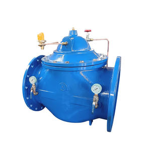 วาล์วควบคุมไฮดรอลิกเหล็กหล่อ LanHui ปรับได้ DN40-DN600 รุ่น 200X-10Q วาล์วลดแรงดันแบบแมนนวล ควบคุมด้วยระบบไพล็อต สำหรับน้ำ รับประกัน 1 ปี - Product Image 2