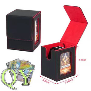 YY Caja De Cuero PU Para Cartas Con Ventana Y Dos Separadores Para Juegos De Mesa Y Colección - Product Image 1