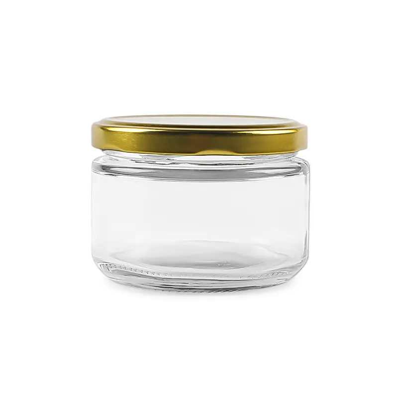 Glazen Pot Containers Met Metalen Deksel Brede Mond 12Oz Glazen Pot Voor Honing