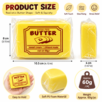 Jouet Squishy en PU en forme de beurre, parfumé, à remontée lente, anti-stress, personnalisable avec logo et motif, emballage en boîte de présentation, vente en gros