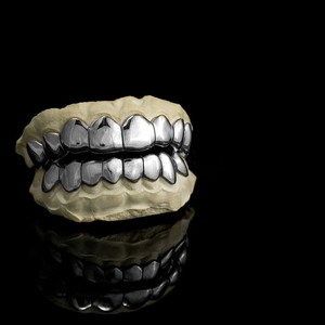 Bijoux Fins Hip Hop Grillz Plaqué Or Véritable <span class=keywords><strong>Argent</strong></span> Sterling Massif 925 Robuste Convient aux <span class=keywords><strong>Dents</strong></span> Taillées Profondément - Product Image 4