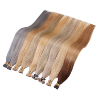 Extensions de cheveux humains vierges russes en vrac, cheveux humains Remy, extensions de cheveux à clips, ruban adhésif, liens à la kératine, perles plates nano, pointe I U