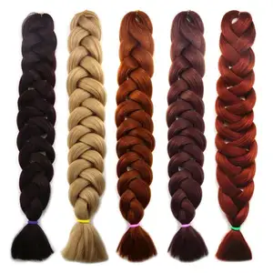 Cheap Jumbo Ultra High Temperature Synthetic Fiber Braids Hair Pre Stretched 82 Inch 165g Braiding Hair Expression