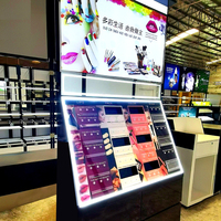 Armoire de présentation de maquillage complet Armoire arrière Petite étagère de comptoir de maquillage de beauté universelle Présentoir Miroir simple face