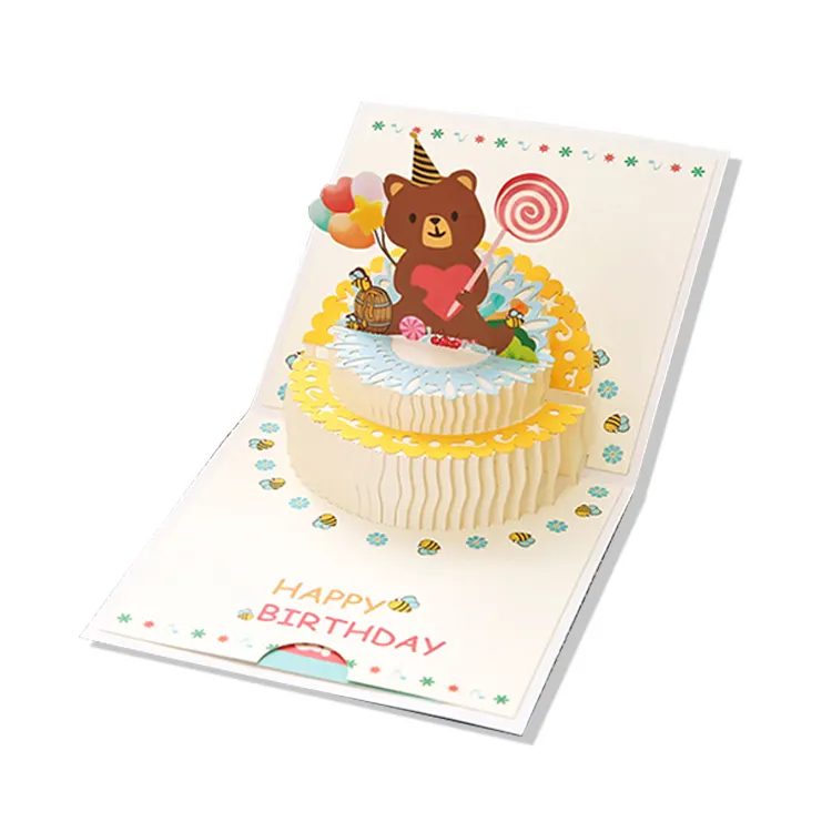 3D выдвижная открытка на день рождения/пригласительная открытка на день рождения, индивидуальный квадратный размер 15*15 см, резьба по бумаге, праздничное украшение и подарок