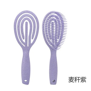 Cepillo de Paja de Trigo Ventilado para Masaje del Cuero Cabelludo y Desenredado, Cepillo de Pelo Tipo Paleta para Salón - Product Image 3