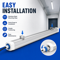 Luminaire LED compact anti-intempéries 600 mm 20 W, étanche, pour couloirs, escaliers, bureaux techniques et zones de service
