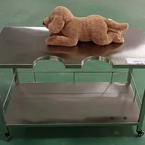 Hacemey 스테인레스 스틸 동물 수의사 애완 동물 B 초음파 테이블 초음파 수의학 검사 침대