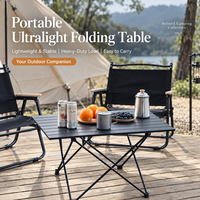 Table de camping pliante portable en alliage d'aluminium rectangulaire pour pique-nique et barbecue, vente en gros d'usine