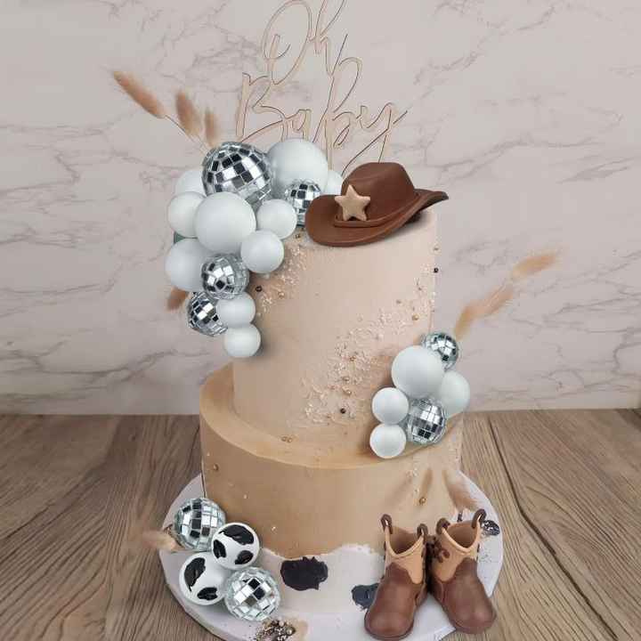 Edible Cowboy Cake Decorations Brown Glitter Howdy Cowboy Hat Cake