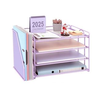 4-Tier Paper Organizer With Magazine Holder Desk Organizers and Accessories Desk Accessories File Organizer - Product Image 3