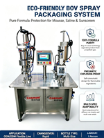 Machine de remplissage et de scellage pneumatique binaire pour aérosols, personnalisée 30-500ml, remplisseuse BOV (Bag on Valve) avec écran tactile PLC pour cosmétiques