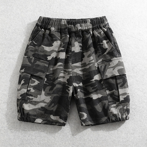 Haute qualité enfants Denim Shorts garçon été haute rue Hiphop vêtements de travail à la mode couleur personnalisée vêtements pour enfants - Product Image 1