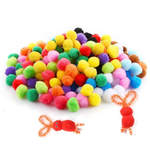 500 pièces de pompons faits main de 3 cm, de qualité supérieure, personnalisables pour la création de jouets DIY, la décoration de festivals et de mariages - Product Image 2