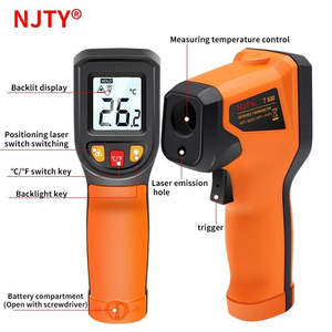 Venta al por mayor NJTY T400 T600 pirómetro Industrial Digital termómetro infrarrojo pistola de mano medidor de temperatura sin contacto herramienta de calibre - Product Image 4