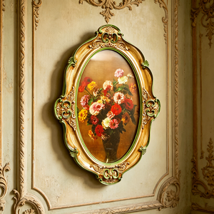 Classic European Style Resin Oval <strong>Photo</strong> Frame Velvet Back Side Opening Eco-Friendly Lightweight Home Decor Hanging Easy <strong>Photo</strong> - Product Image 2
