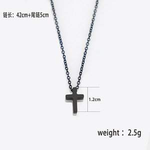 Minimalist Cross Necklace Titanium Steel Geometric Design Clavicle Chain Gift For Couples Fashion Jewelry - Product Image 4