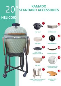 Auplex - <span class=keywords><strong>Parrilla</strong></span> Kamado de Cerámica de <span class=keywords><strong>20</strong></span> Pulgadas, Ahumador de Carbón, Cocina Exterior, <span class=keywords><strong>Parrilla</strong></span> para Jardín <span class=keywords><strong>y</strong></span> Patio - Product Image 5