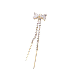 Boucles d'oreilles serties de zircons et diamants, avec pompons, pour femmes, bijoux de tous les jours, broches, fils d'oreille faits main, vente en gros d'usine - Product Image 5
