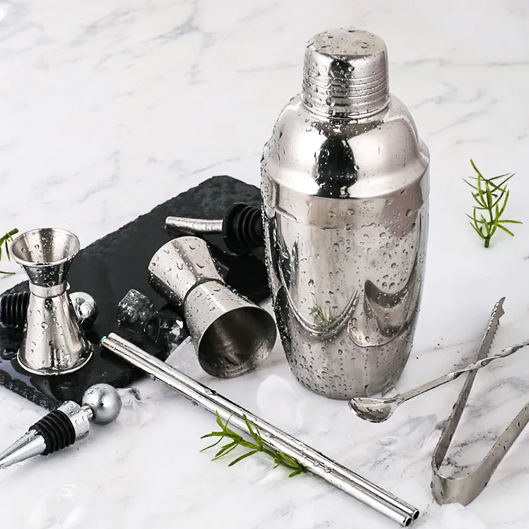 High Quality 700ml Stainless Steel Ice Hammer Metal Shaker Bar Cocktail Bartending Mixing Tool Set With Bracket Bar Tools