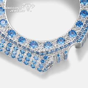GM <span class=keywords><strong>GBM</strong></span> 2100 Grand Bijou Bleu VVS Moissanite Sertissage Glaçé pour Montre Galaxy Watch 8 Classic en Argent 925 – Accessoires et Bijoux de Montre en Gros - Product Image 5
