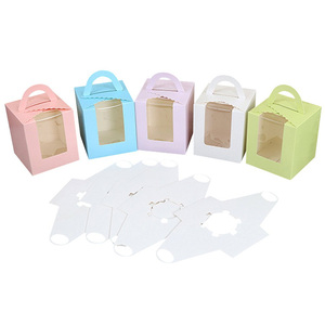 Số Lượng Lớn Rõ Ràng Duy Nhất Cup Bánh Cupcake Bao Bì Hộp Bán Buôn Tùy Chỉnh Cửa Sổ Mini Bánh Cưới Bao Bì Màu Trắng Giấy Cupcake Hộp - Product Image 5