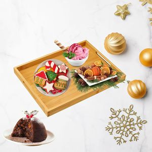 Bamboo Serving <b>Tray</b> Natural Color Durable Food Grade For <b>Snacks</b> And Fruits - Product Image 1