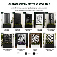 Jardinière en métal sur mesure avec écran décoratif en feuilles pour projets de paysagisme moderne et minimaliste en extérieur, cour et patio