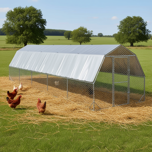 Enclos à poulets en acier galvanisé argenté 10x20 pieds, cage robuste pour l'élevage de volailles - Product Image 2