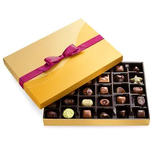 Kunden spezifische Chocolatier Chocolate Gold Geschenk box, Schokoladen verpackungs box