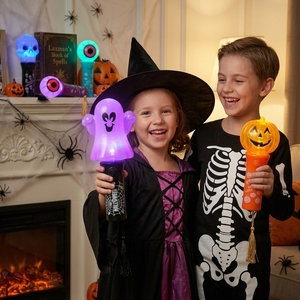 Juguetes Luminosos Mini de Halloween, Decoraciones de Halloween, Varita de Mano con Calabaza y Fantasma, Juguetes LED de Varita de Halloween, Juguetes LED de Linterna Baratos - Product Image 2