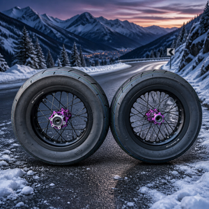 Kit de roues Supermoto 10 pouces économique pour Sur-Ron Hyper Bee, moyeu CNC usiné, pneus KENDA, pièces Surron Hyper Bee - Product Image 1