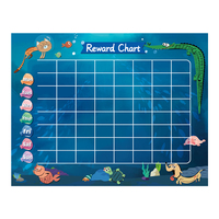 Tableau de récompenses et de punitions pour enfants avec motif océanique de dessin animé, autocollant mural magnétique personnalisé