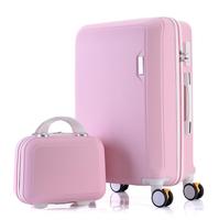 Valises de voyage à roulettes personnalisables, bagages de 7 kg, rose et violet pour femmes, avec serrure, pour les voyages d'affaires