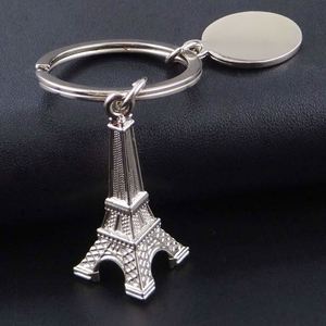 Wholesale French Eiffel Tower <b>Keychain</b> Blank Keyring Fashion Oem 3D Key Ring Maker Metal Silver Souvenir Custom logo Key Chains - Product Image 6