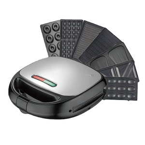 Tostadora eléctrica para hacer gofres, parrilla 7 en 1 con placas intercambiables extraíbles para donas, sandwichera, bistec, Panini - Product Image 1