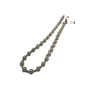 Collar de perlas de agua dulce Aurora Natural de 7-7,5mm redondo de estrella completa de oro de 18K para mujer Estilo lindo con baño de plata