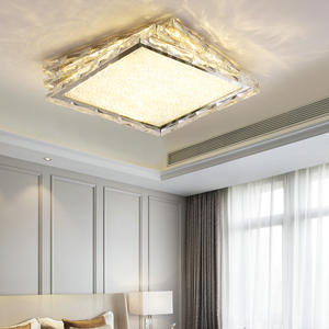 Lámpara de araña de techo cuadrada LED, cristal inoxidable de lujo para sala de estar, dormitorio, hogar inteligente, oficina, nuevo estilo, Base de hierro IP44 - Product Image 3