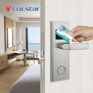 Locstar Houten Deur Offline Security Elektronische Contactloze Rf Key Card Hotel Vergrendeling Economische Rfid Hotel Lock