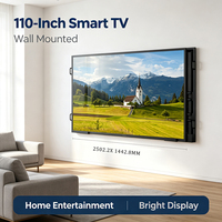 TV LED Pintar Android 15 Layar Mega 110 inci 4K UHD dengan Bingkai Logam dan Kaca Temper untuk Home Theater
