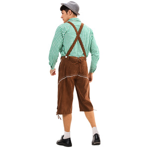 Yi Xiaoyi Conjunto de disfraz de cerveza para hombre con pantalones, camisa y sombrero para fiesta de carnaval, actuación en escenario, talla para adultos - Product Image 2