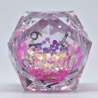Dadu Resin Liquid Core Flowsand 35mm D20 Grosir untuk Permainan Meja DND RPG