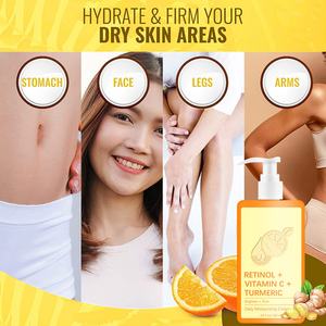 Loción Corporal de Alta Calidad, Natural y Orgánica, para el Cuidado de la Piel, Hidratante, Iluminadora, Reafirmante y Reparadora, con Vitamina C, Cúrcuma y Retinol - Product Image 3