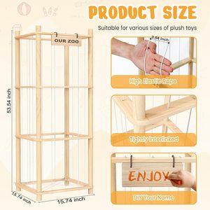 Espositore in Legno <span class=keywords><strong>per</strong></span> Giocattoli di Peluche a Tema Zoo <span class=keywords><strong>per</strong></span> Bambini, Scaffale Organizzatore <span class=keywords><strong>per</strong></span> Giocattoli in Legno - Product Image 6