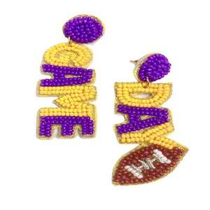 Pendientes colgantes de voleibol con cuentas de semillas hechos a mano personalizados, joyería de moda, accesorios ligeros, perfectos para fanáticos de los deportes - Product Image 2