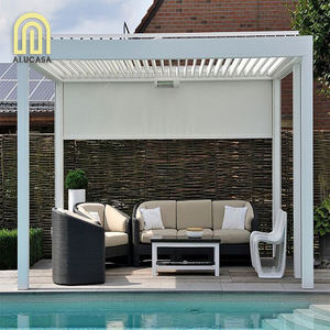 Alucasa Gazebo açık bahçe <span class=keywords><strong>Yard</strong></span> Pergola elektrikli Louvre çatı alüminyum uzaktan kumanda motorlu su geçirmez lüks Pavillon - Product Image 3