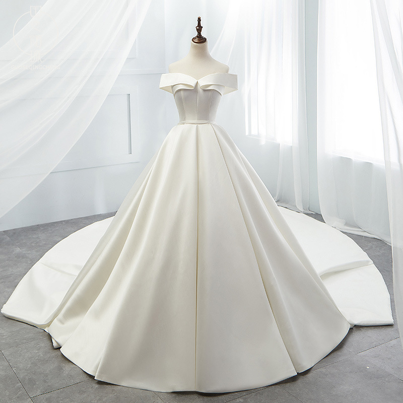 Gown Only Silk Ball Gown Wedding Dresses Elegant Luxurious