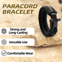 Bracelet en paracorde tressé fait main, directement de l'usine Baiyuheng, pour hommes et femmes, bijoux de mode outdoor personnalisés, bracelet réglable.